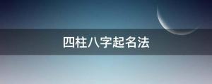 四柱八字起名法