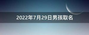 2022年7月29日男孩取名